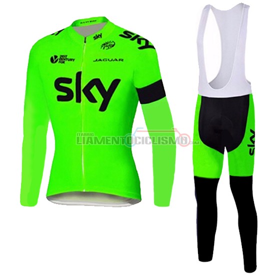 Abbigliamento Ciclismo Sky ML 2016 nero e verde